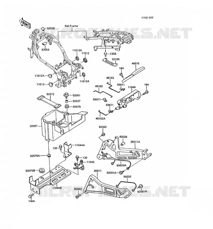 SUPPORT BATTERIE Kawasaki MOTOS 1000 1988 GPZ1000RX  ZX1000-A3
