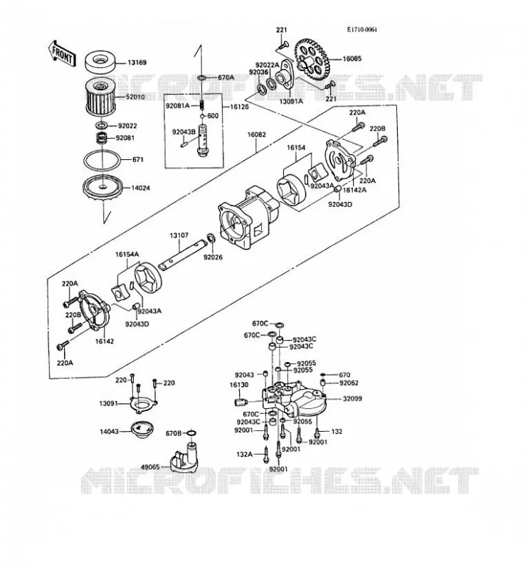 POMPE A HUILE Kawasaki MOTOS 1000 1988 GPZ1000RX  ZX1000-A3