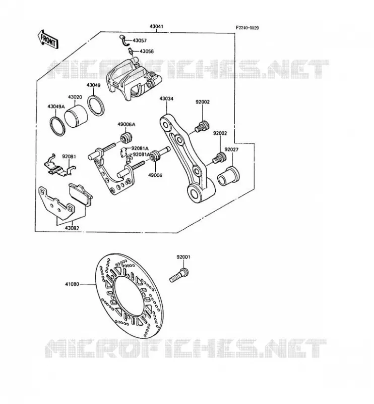 FREIN ARRIERE Kawasaki MOTOS 1000 1988 GPZ1000RX  ZX1000-A3