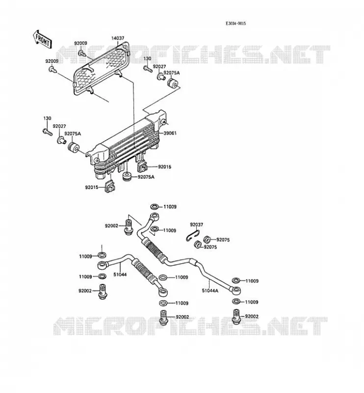 RADIATEUR D'HUILE Kawasaki MOTOS 1000 1988 GPZ1000RX  ZX1000-A3A