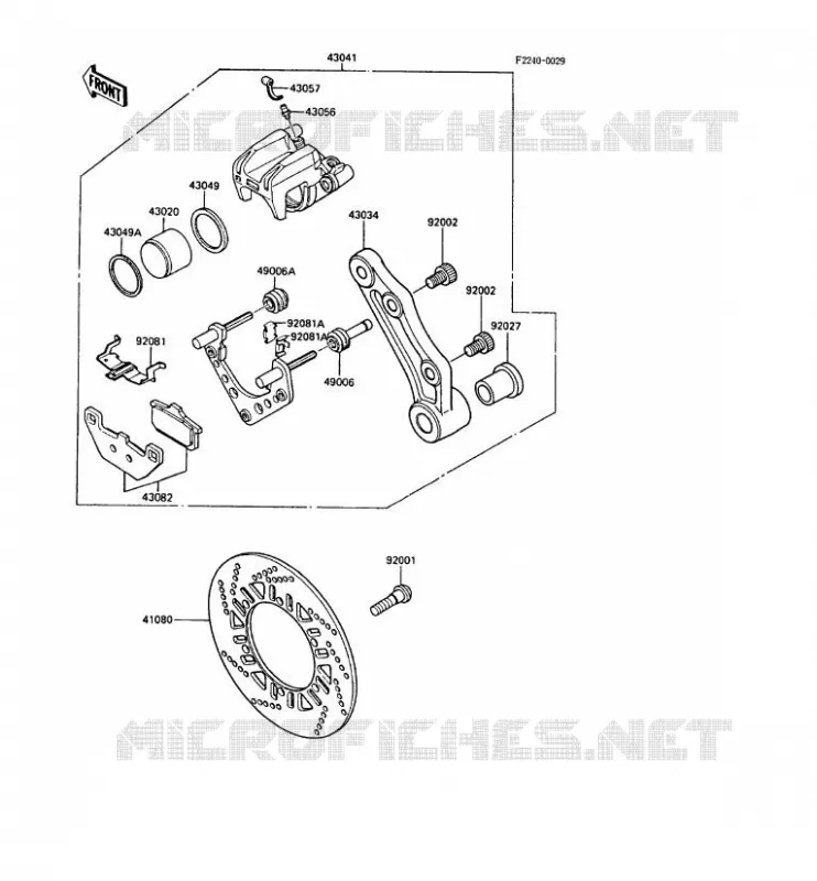 FREIN ARRIERE Kawasaki MOTOS 1000 1988 GPZ1000RX  ZX1000-A3A