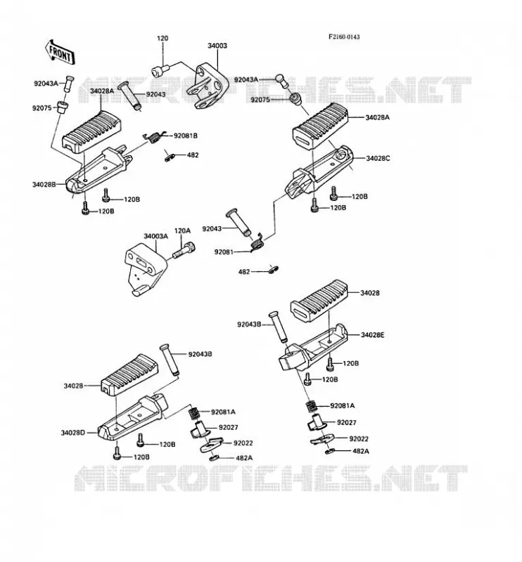 REPOSE PIED Kawasaki MOTOS 1000 1988 GPZ1000RX  ZX1000-A3A