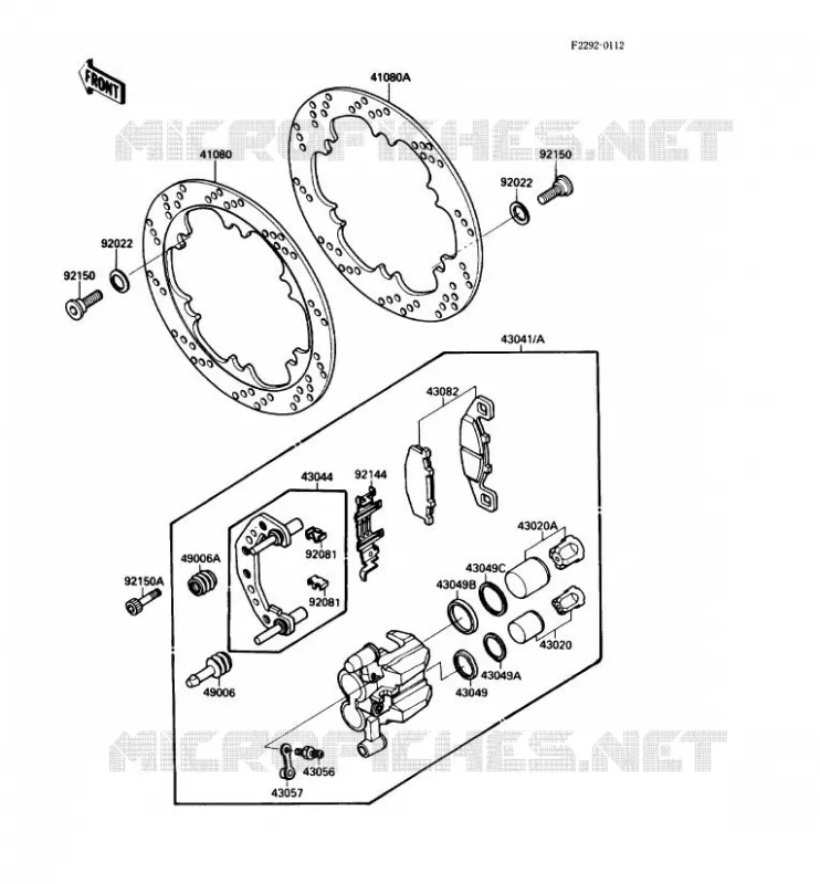 FREIN AVANT Kawasaki MOTOS 1000 1988 ZX-10  ZX1000-B1