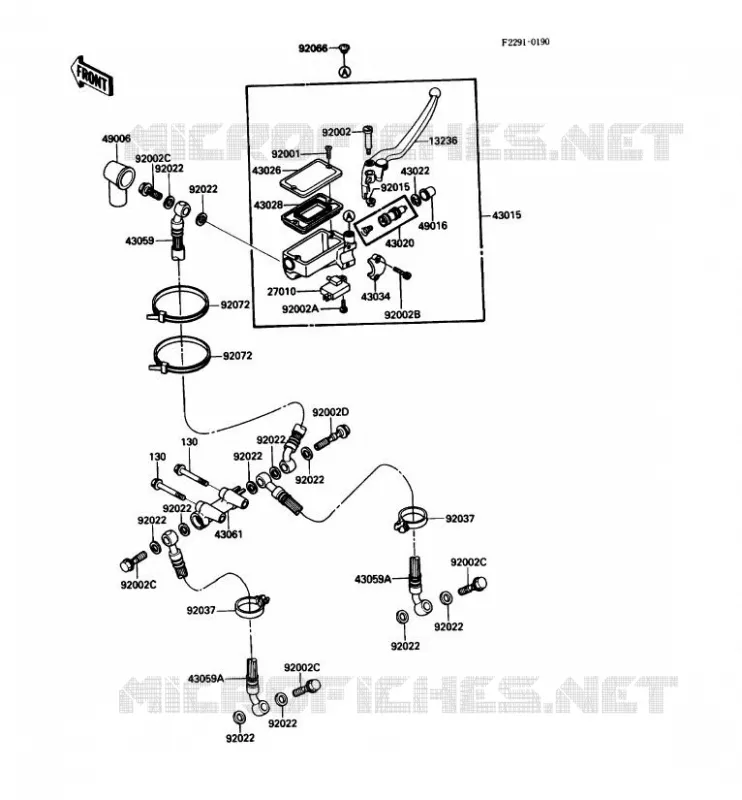 MAITRE CYLINDRE AV Kawasaki MOTOS 1000 1989 ZX-10  ZX1000-B2
