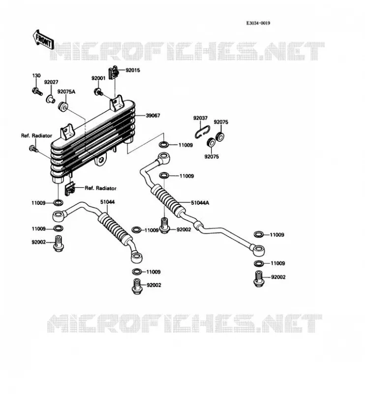 RADIATEUR D'HUILE Kawasaki MOTOS 1000 1989 ZX-10  ZX1000-B2