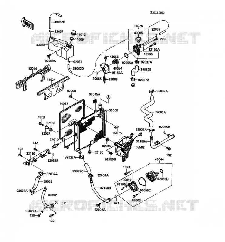 RADIATEUR Kawasaki MOTOS 1000 1989 ZX-10  ZX1000-B2