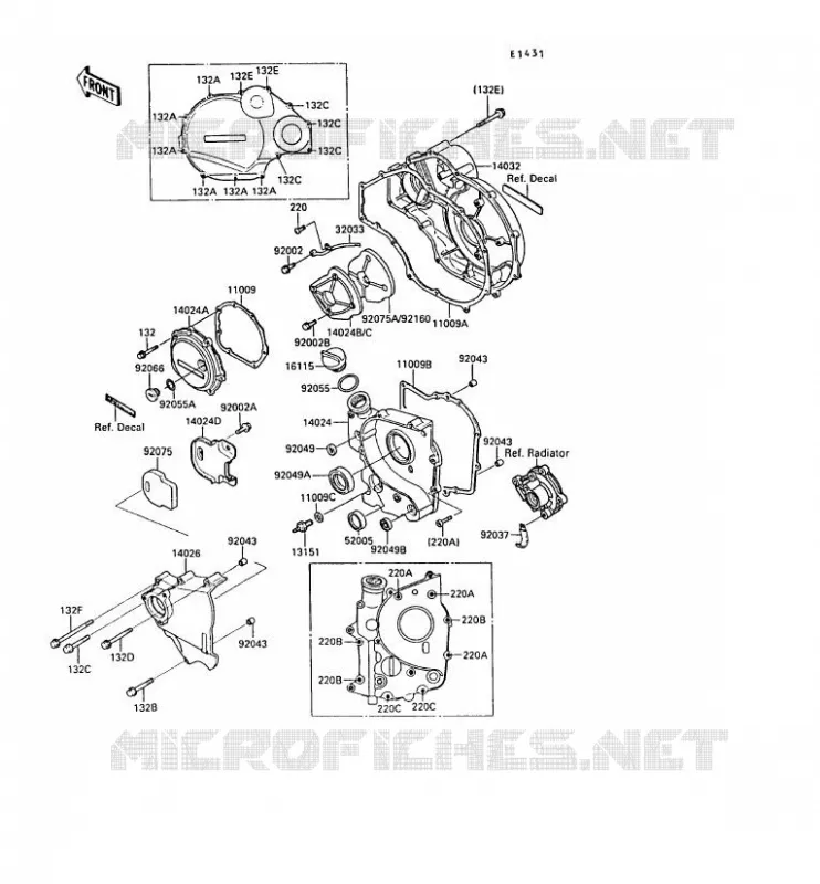 COUVERCLES MOTEUR Kawasaki MOTOS 1000 1989 ZX-10  ZX1000-B2