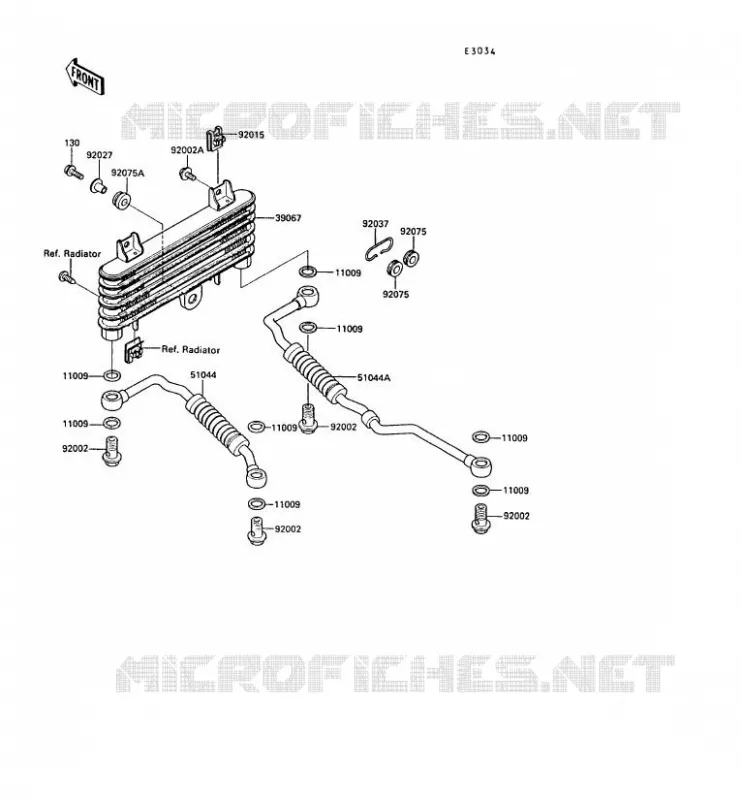 RADIATEUR D'HUILE Kawasaki MOTOS 1000 1989 ZX-10  ZX1000-B2
