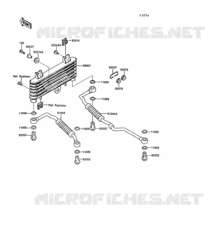 RADIATEUR D'HUILE Kawasaki MOTOS 1000 1989 ZX-10  ZX1000-B2