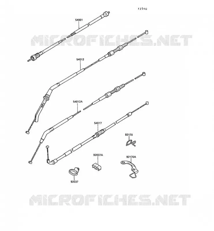 CABLES Kawasaki MOTOS 1000 1989 ZX-10  ZX1000-B2
