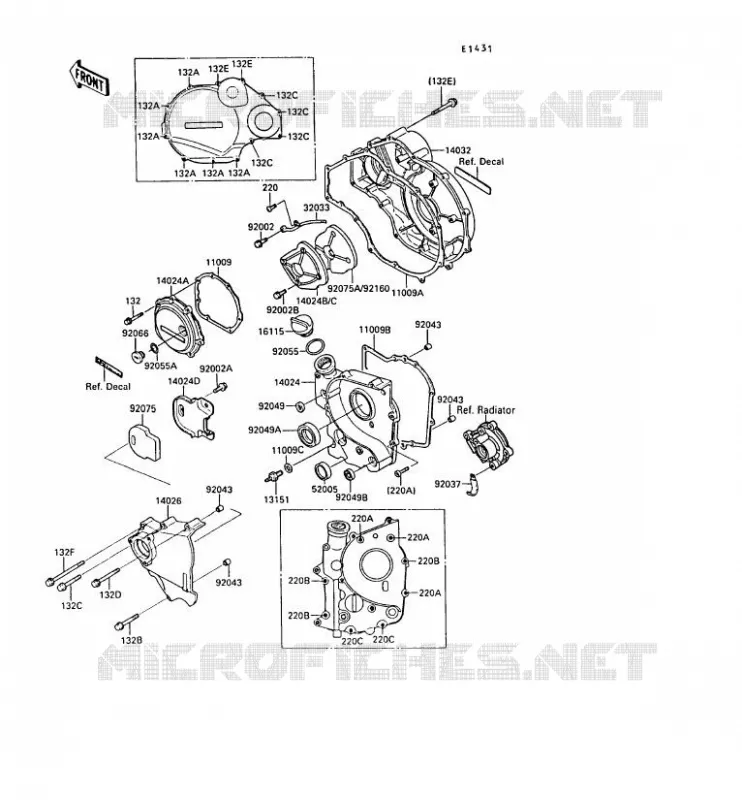 COUVERCLES MOTEUR Kawasaki MOTOS 1000 1989 ZX-10  ZX1000-B2