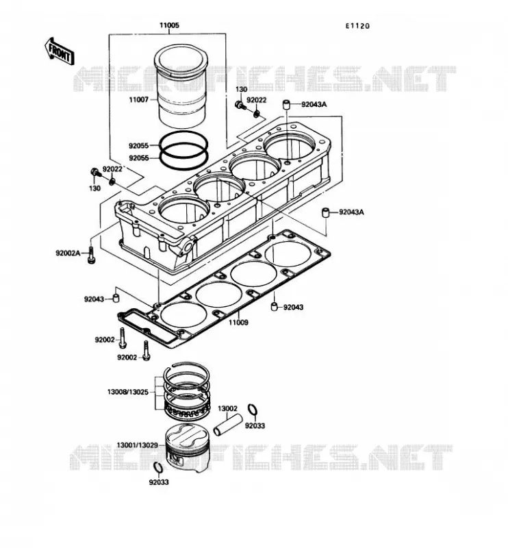 CYLINDRE/PISTON Kawasaki MOTOS 1000 1990 ZX-10  ZX1000-B3
