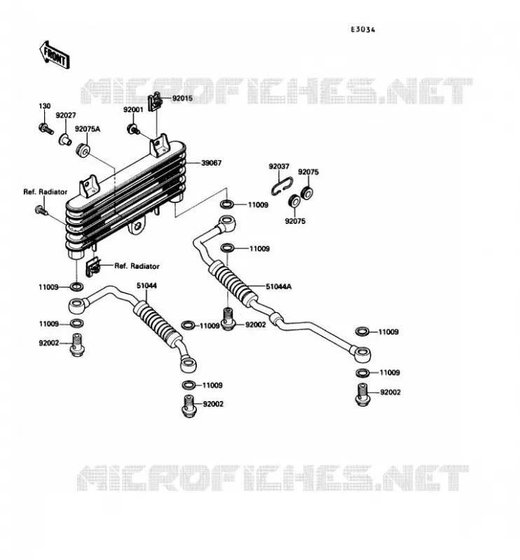 RADIATEUR D'HUILE Kawasaki MOTOS 1000 1990 ZX-10  ZX1000-B3