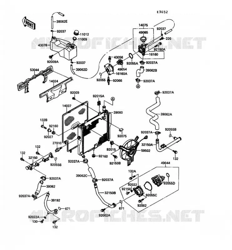 RADIATEUR Kawasaki MOTOS 1000 1990 ZX-10  ZX1000-B3