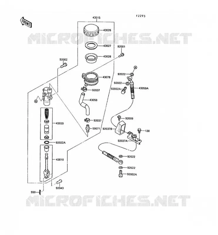 MAITRE CYLINDRE ARRI&Egrave;RE Kawasaki MOTOS 1000 1990 ZX-10  ZX1000-B3