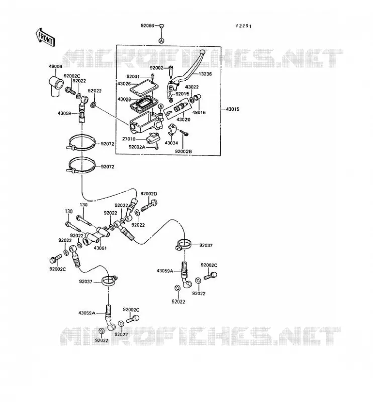 MAITRE CYLINDRE AV Kawasaki MOTOS 1000 1990 ZX-10  ZX1000-B3