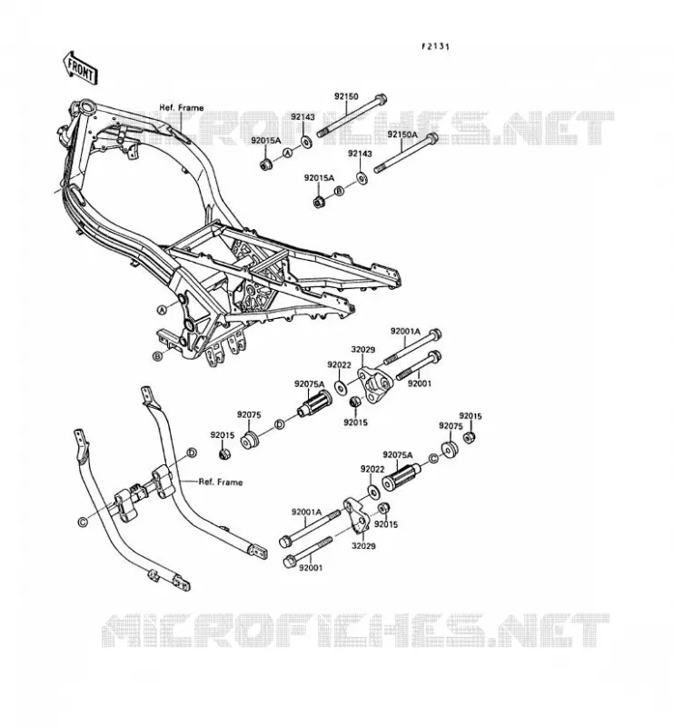 PIECE DE CADRE (COUVERTURE) Kawasaki MOTOS 1000 1990 ZX-10  ZX1000-B3