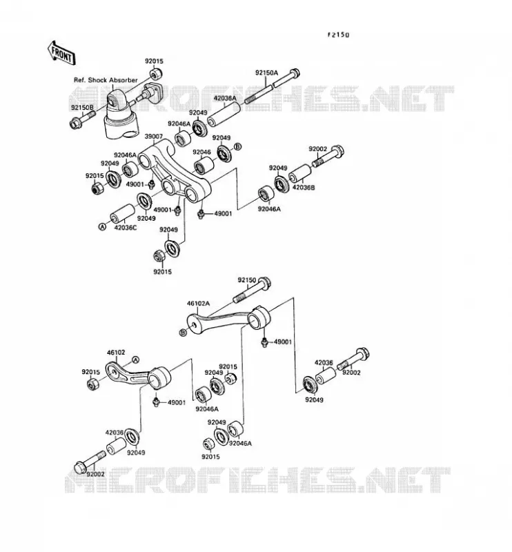 SUSPENSION Kawasaki MOTOS 1000 1990 ZX-10  ZX1000-B3
