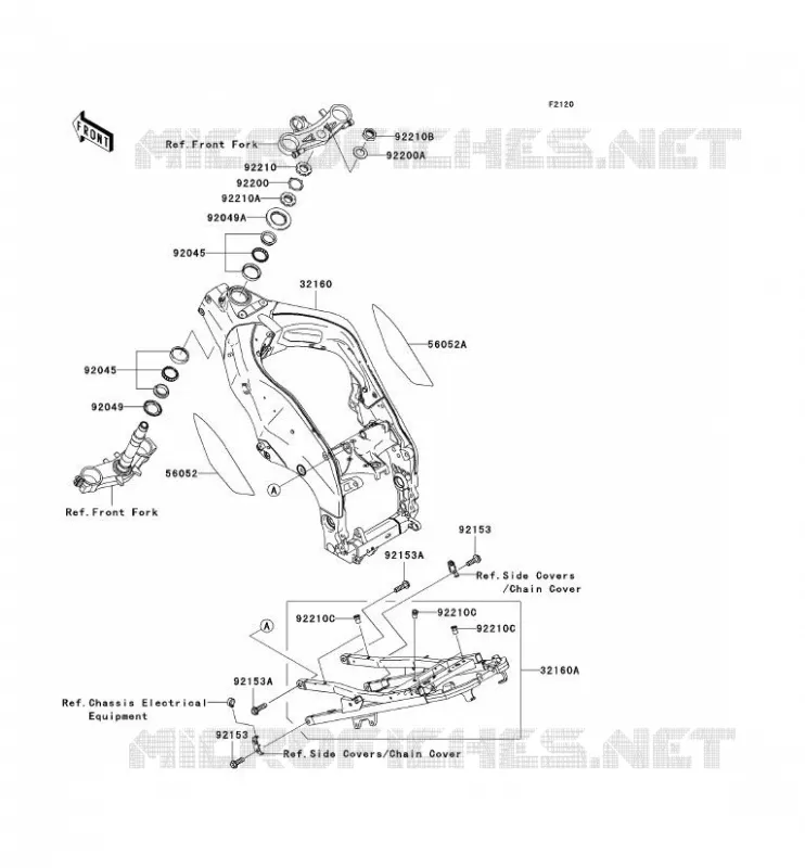CH&Acirc;SSIS Kawasaki MOTOS 1000 2004 NINJA ZX-10R  ZX1000-C1