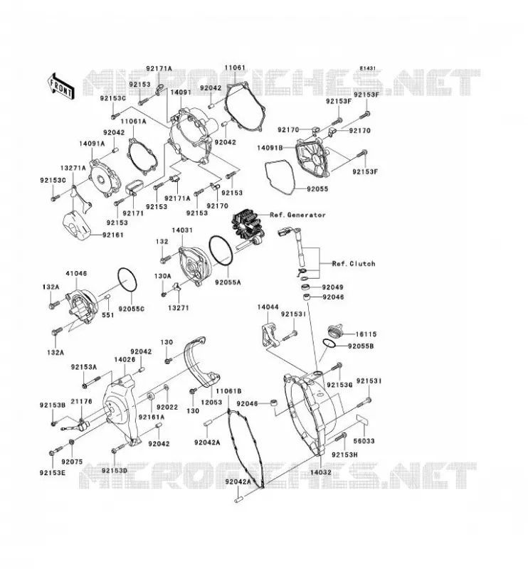 COUVERCLES MOTEUR Kawasaki MOTOS 1000 2004 NINJA ZX-10R  ZX1000-C1