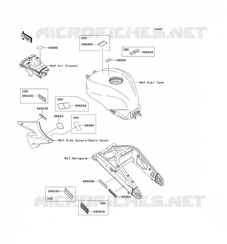 LABEL Kawasaki MOTOS 1000 2004 NINJA ZX-10R  ZX1000-C1