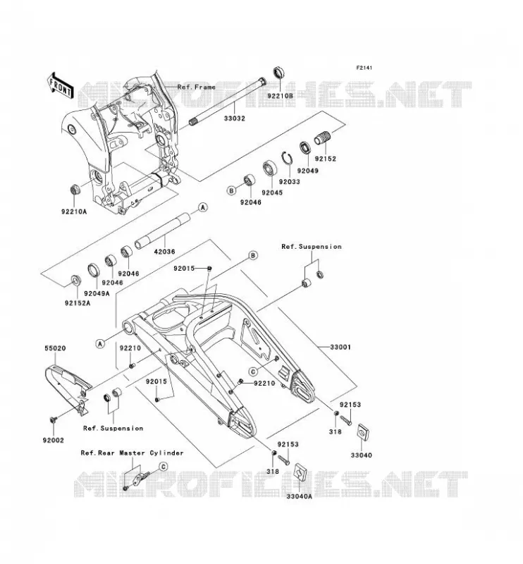 BRAS OSCILLANT Kawasaki MOTOS 1000 2004 NINJA ZX-10R  ZX1000-C1H