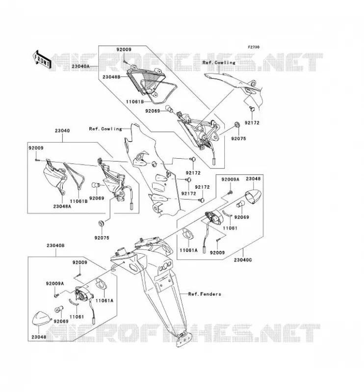CLIGNOTANTS Kawasaki MOTOS 1000 2004 NINJA ZX-10R  ZX1000-C1H