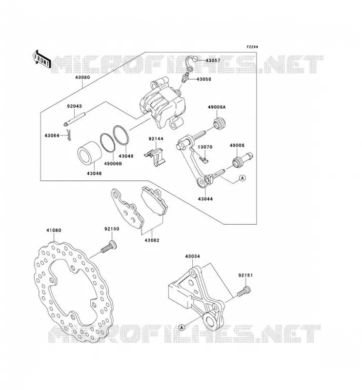 FREIN ARRIERE Kawasaki MOTOS 1000 2004 NINJA ZX-10R  ZX1000-C1H