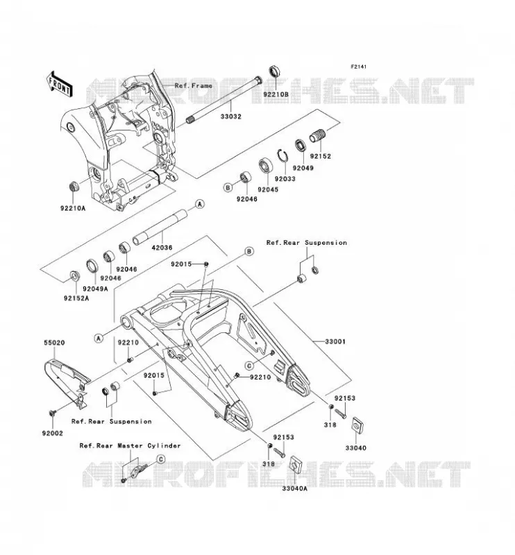 BRAS OSCILLANT Kawasaki MOTOS 1000 2005 NINJA ZX-10R  ZX1000-C2