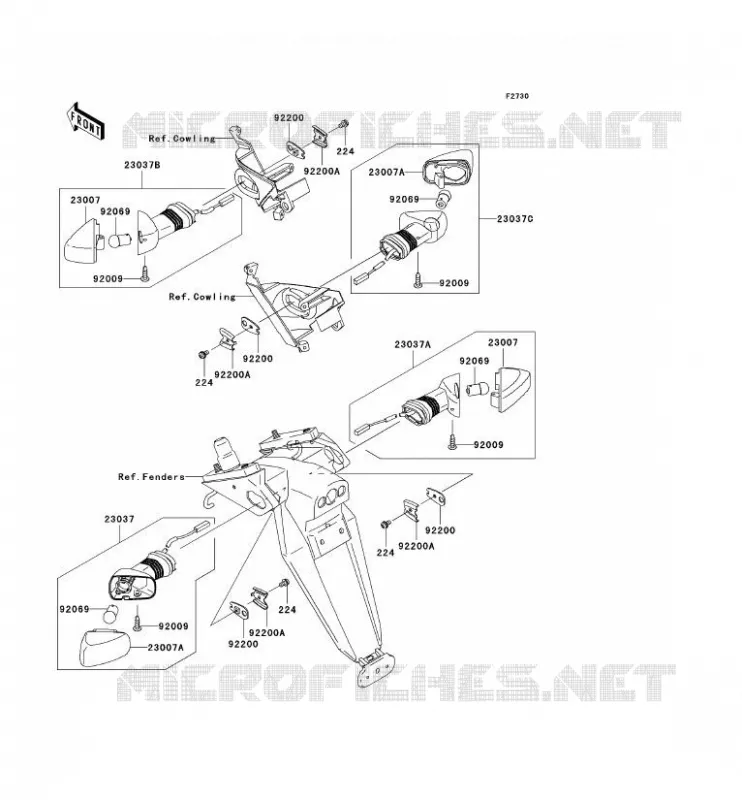 CLIGNOTANTS Kawasaki MOTOS 1000 2005 NINJA ZX-10R  ZX1000-C2