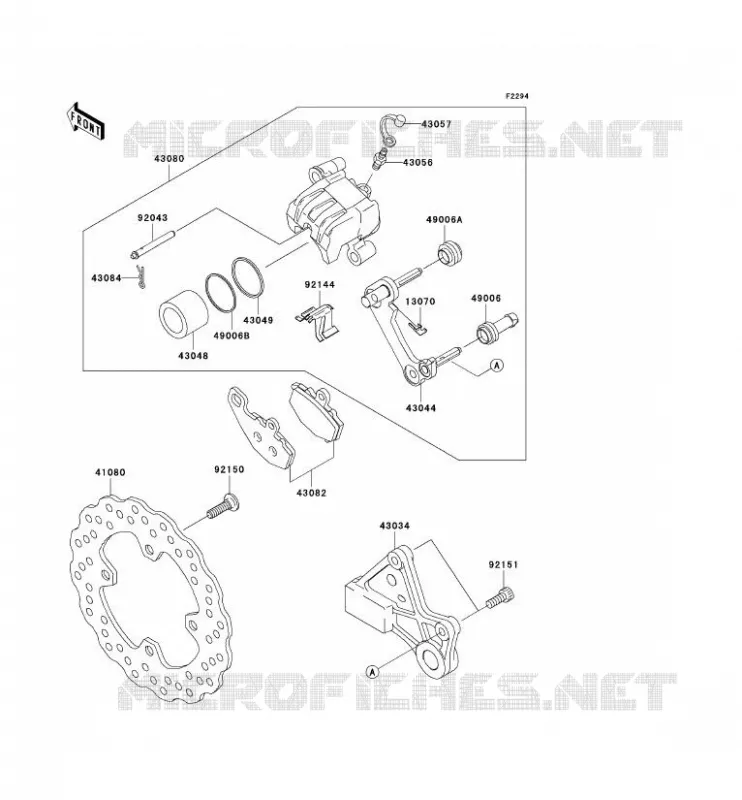 FREIN ARRIERE Kawasaki MOTOS 1000 2005 NINJA ZX-10R  ZX1000-C2