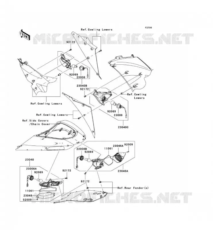 CLIGNOTANTS Kawasaki MOTOS 1000 2006 NINJA ZX-10R  ZX1000D6F