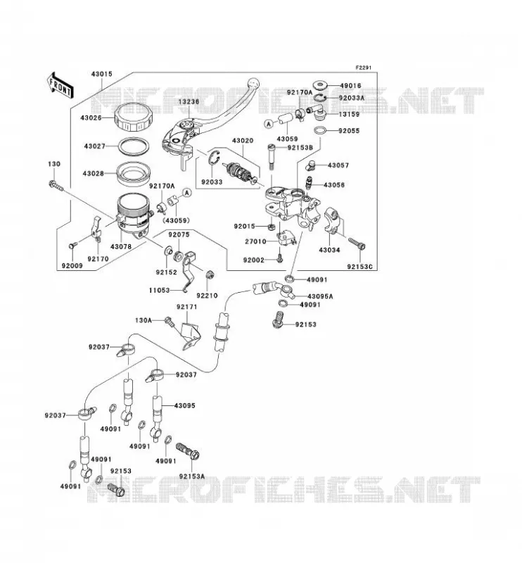MAITRE CYLINDRE AV Kawasaki MOTOS 1000 2006 NINJA ZX-10R  ZX1000D6F