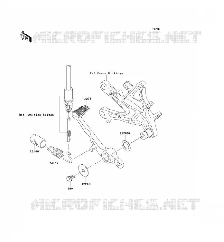 PEDALE DE FREIN Kawasaki MOTOS 1000 2006 NINJA ZX-10R  ZX1000D6F