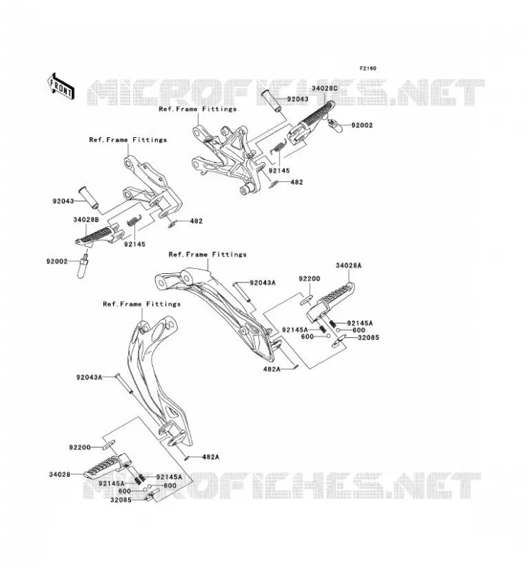 REPOSE PIED Kawasaki MOTOS 1000 2006 NINJA ZX-10R  ZX1000D6F