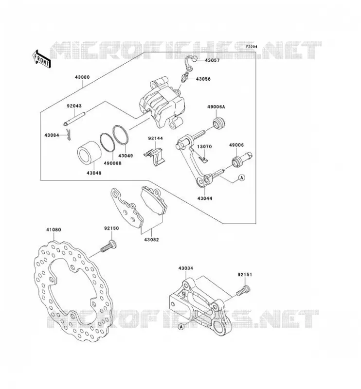 FREIN ARRIERE Kawasaki MOTOS 1000 2006 NINJA ZX-10R  ZX1000D6F