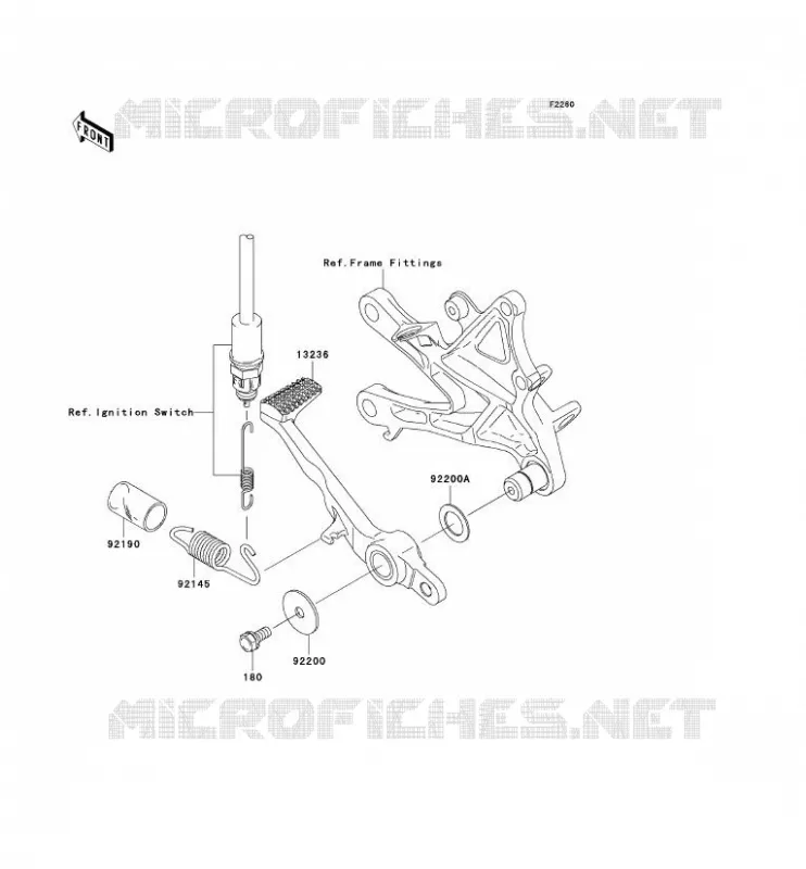 PEDALE DE FREIN Kawasaki MOTOS 1000 2006 NINJA ZX-10R  ZX1000D6F