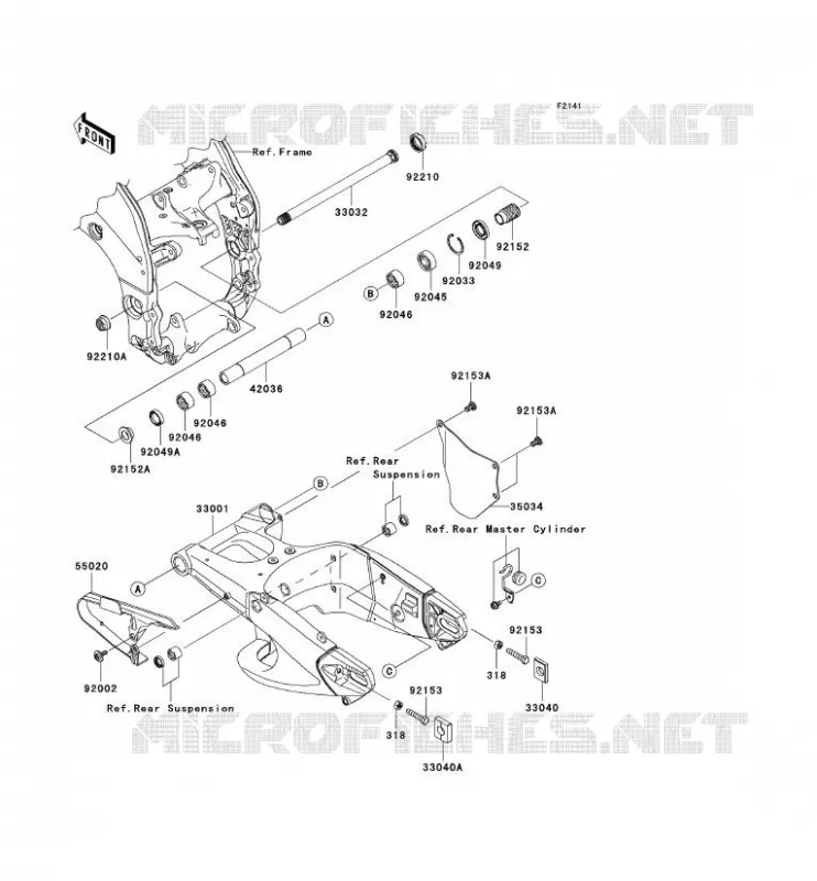 BRAS OSCILLANT Kawasaki MOTOS 1000 2007 NINJA ZX-10R  ZX1000D7F