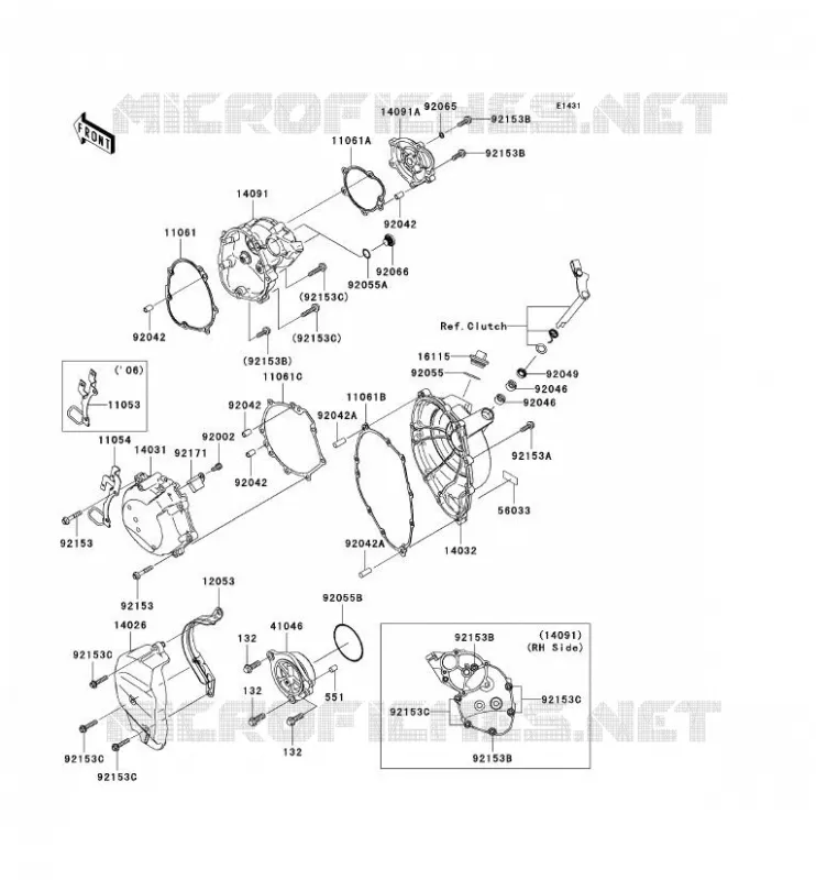 COUVERCLES MOTEUR Kawasaki MOTOS 1000 2007 NINJA ZX-10R  ZX1000D7F