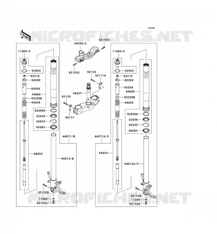 FOURCHE Kawasaki MOTOS 1000 2007 NINJA ZX-10R  ZX1000D7F