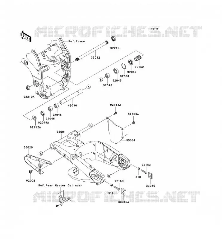 BRAS OSCILLANT Kawasaki MOTOS 1000 2007 NINJA ZX-10R  ZX1000D7F