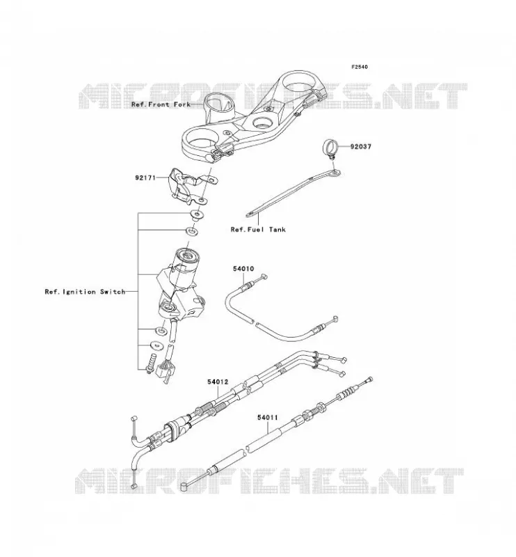 CABLES Kawasaki MOTOS 1000 2007 NINJA ZX-10R  ZX1000D7F