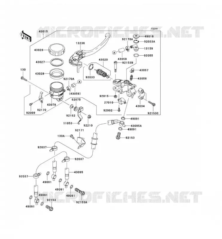 MAITRE CYLINDRE AV Kawasaki MOTOS 1000 2007 NINJA ZX-10R  ZX1000D7F