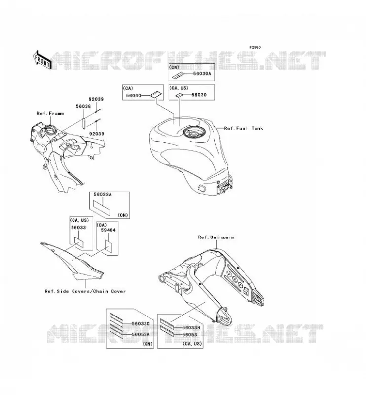 LABEL Kawasaki MOTOS 1000 2008 NINJA ZX-10R  ZX1000E8F