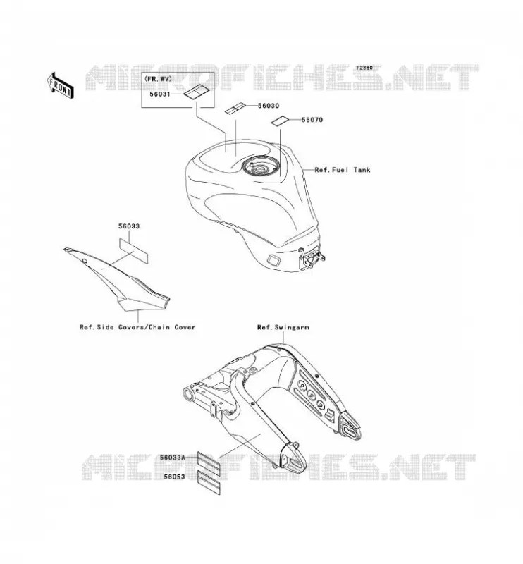 LABEL Kawasaki MOTOS 1000 2008 NINJA ZX-10R  ZX1000E8F