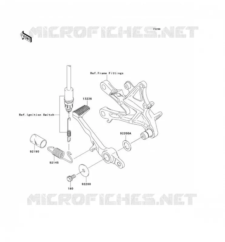PEDALE DE FREIN Kawasaki MOTOS 1000 2008 NINJA ZX-10R  ZX1000E8F