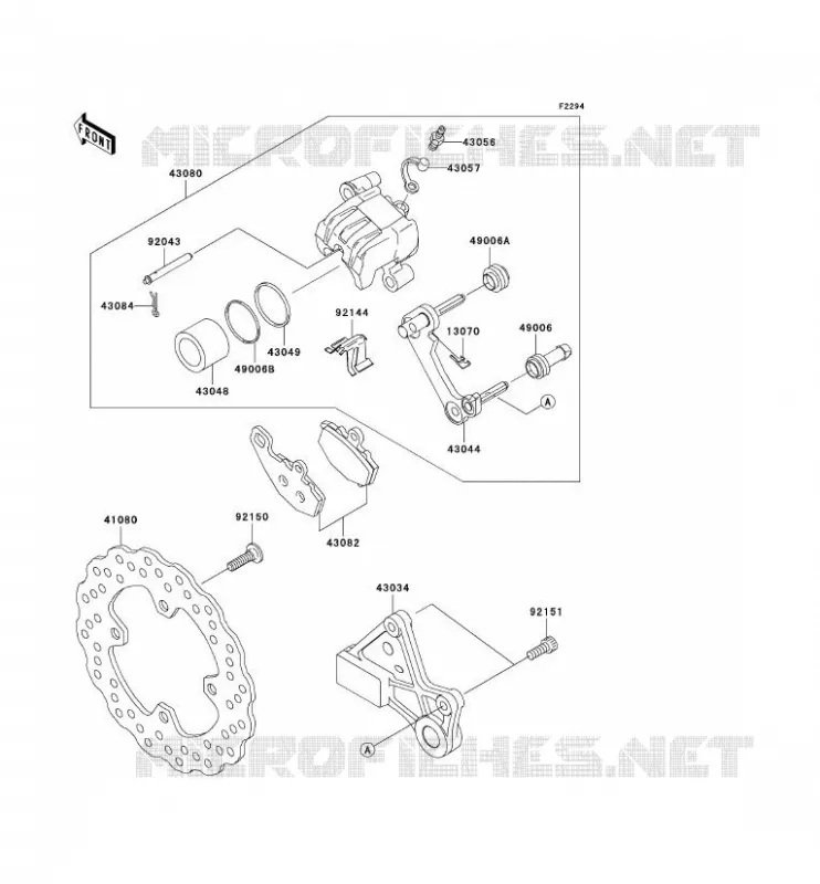 FREIN ARRIERE Kawasaki MOTOS 1000 2008 NINJA ZX-10R  ZX1000E8F