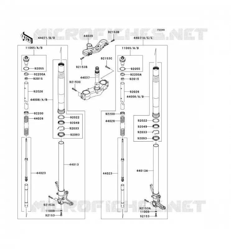 FOURCHE Kawasaki MOTOS 1000 2009 NINJA ZX-10R  ZX1000E9F