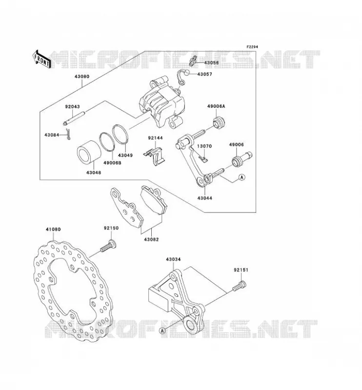 FREIN ARRIERE Kawasaki MOTOS 1000 2009 NINJA ZX-10R  ZX1000E9F