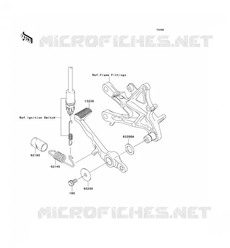 PEDALE DE FREIN Kawasaki MOTOS 1000 2009 NINJA ZX-10R  ZX1000E9F
